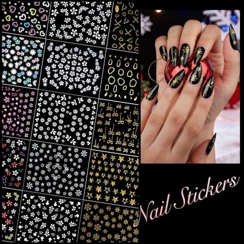Acrylic Nail Kit for DIY Nail Art – Clear Coffin Tips, Charms, Stickers & Tools