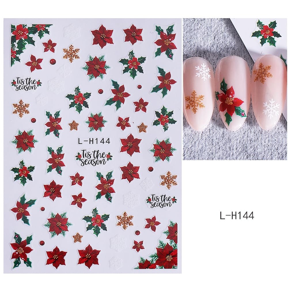 Generic Christmas Nail Stickers Snowflake Trees Elk Crutch