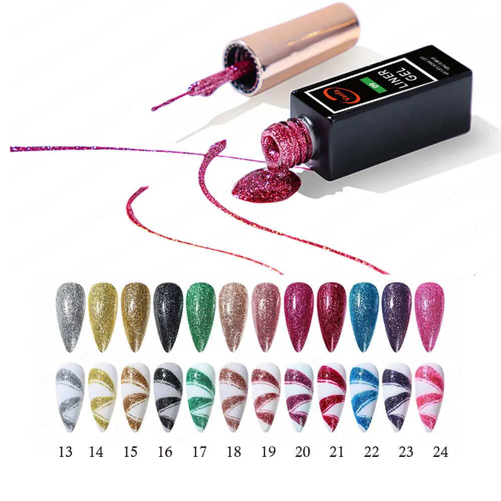 Vanfa Gel art Liner – Drawing Striper Gel Nail Polish Metallic Silver Mirror gel