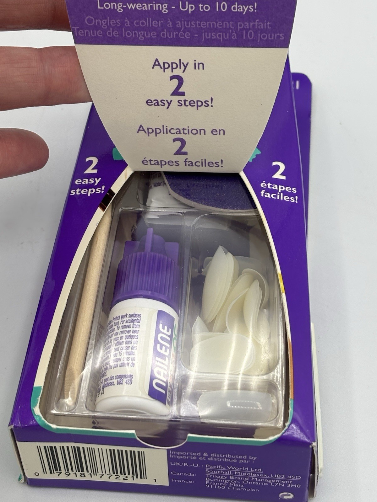 2 Packs New Nailene Square Oval Nail Kits Peel & Stick Natural Sheer Look