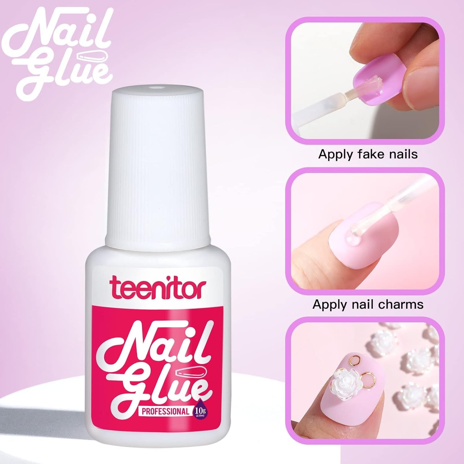 Teenitor Matte Acrylic False Nails With Glue, 12 Co288pcs Short Press On Nails,