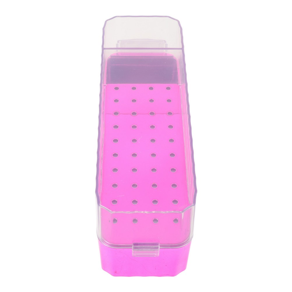 Rosy Nail Drill Bit Storage Case with Clear Lid and Compact Space Saving Design