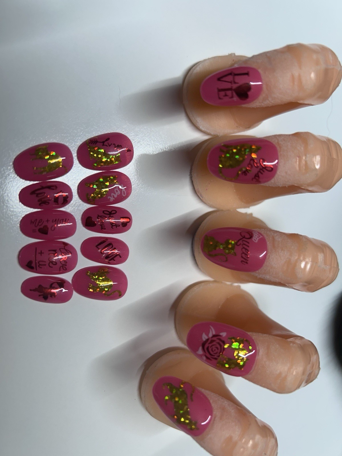 valentine press on nails