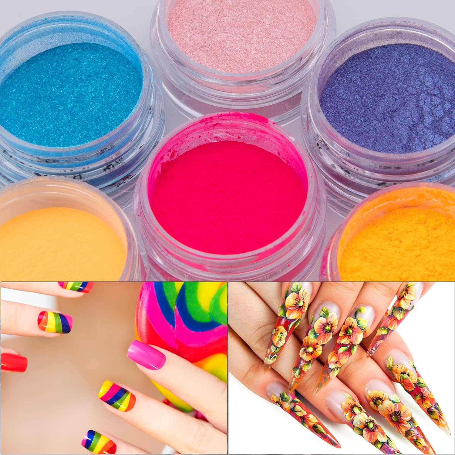 Pigment Powder for Nails 54 Colors Nail Pigment Powder | Colorful Luminous Powde