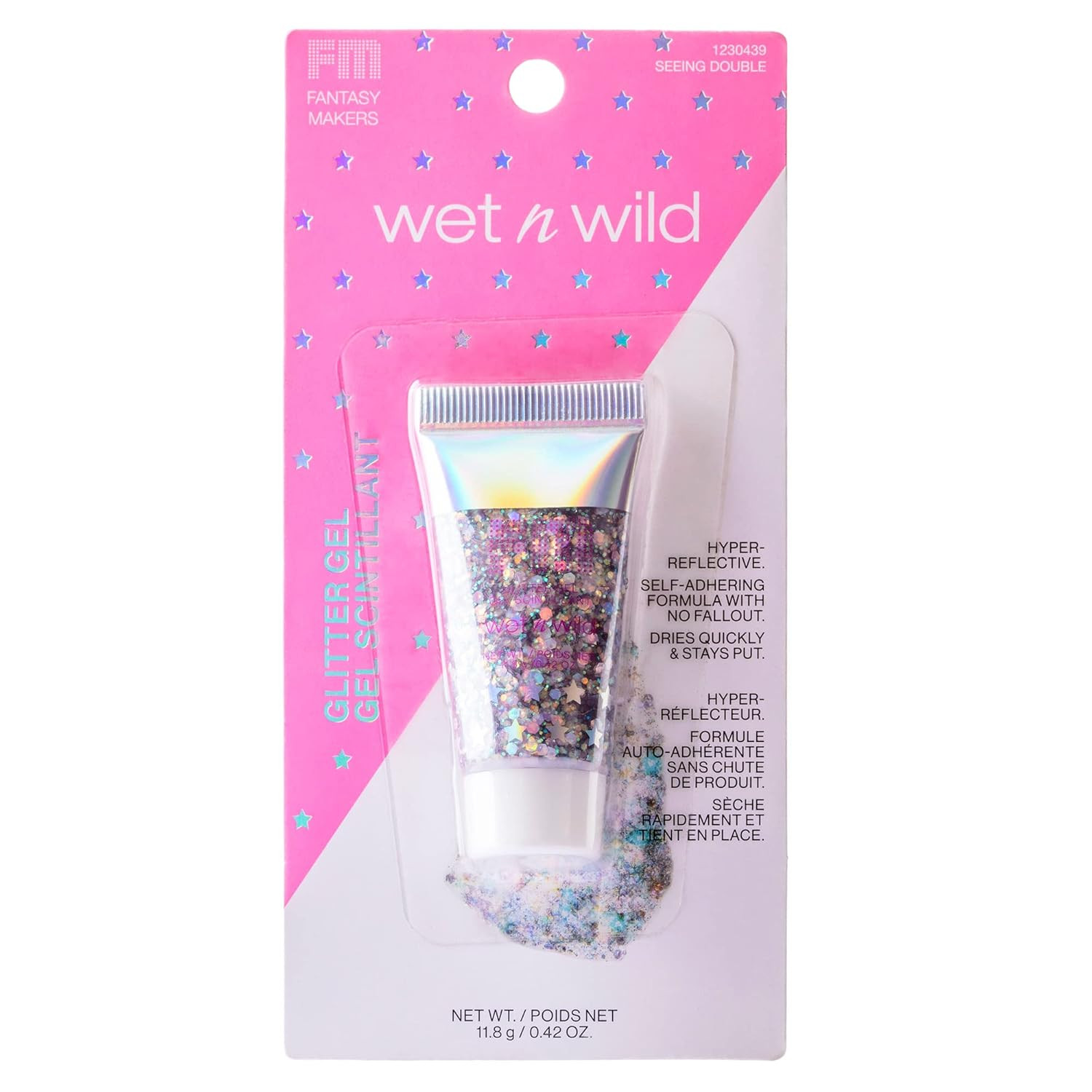 Silver Seeing Double Body Glitter Gel – Quick-Dry, Long-Wear, Face+Body (2 Pack)