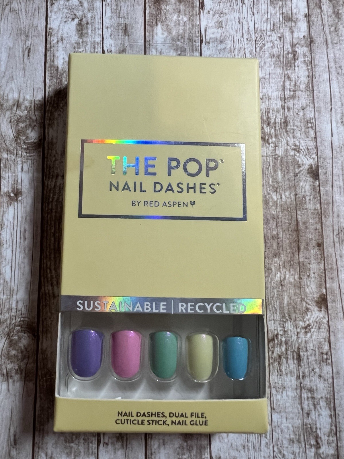 Red Aspen Short Square Multicolor Shiny Glitter Rainbow Sprinkles, Rosalie 🍭