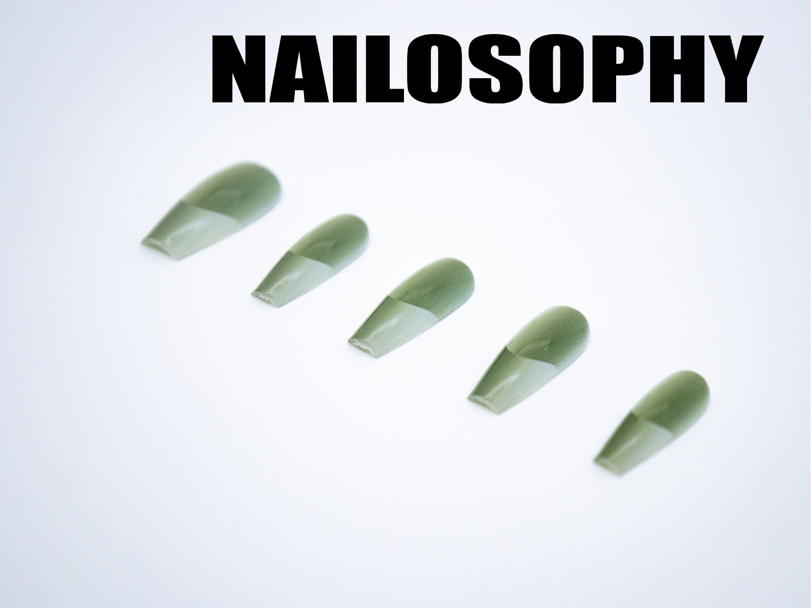 Nailosophy Olive Elegance Cat Eye Artificial/Press on Nails