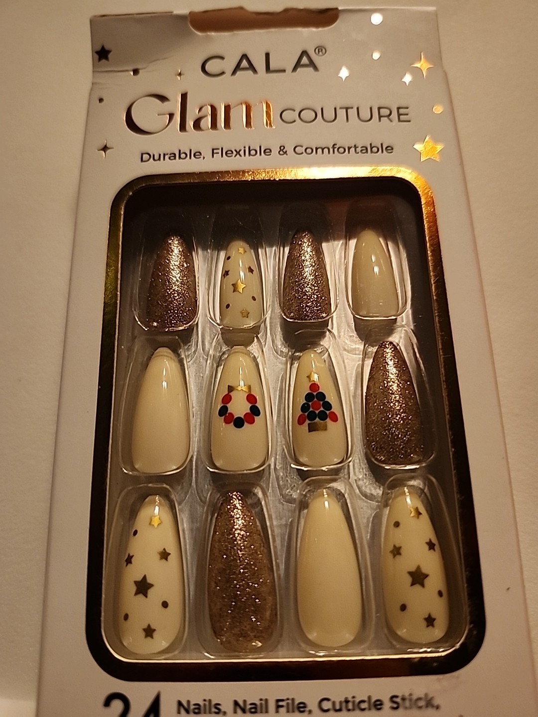 Cala Glam Couture Nails Size Medium 87791 Nails File Cuticle Stick And Glue NIP