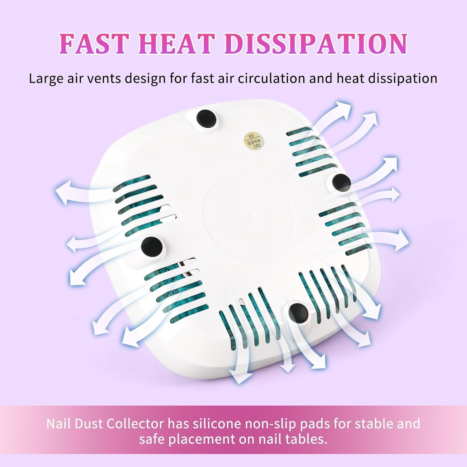 Portable Nail Dust Collector with Powerful Suction and 10 Filter Pads Included