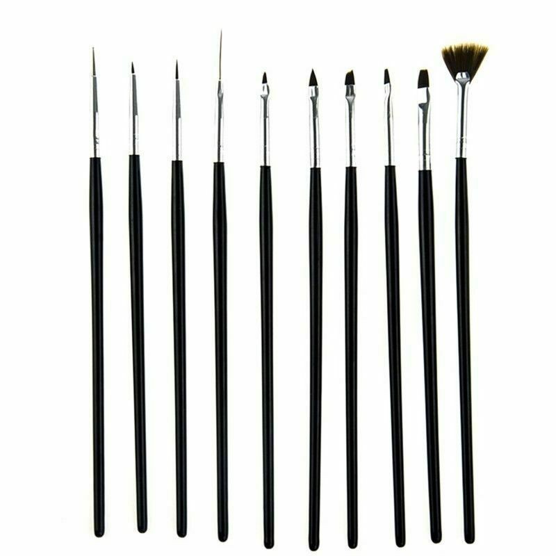 Nail Art 10 pcs Set Professional Dotting Detail UV Gel Painting Gel Design Brush