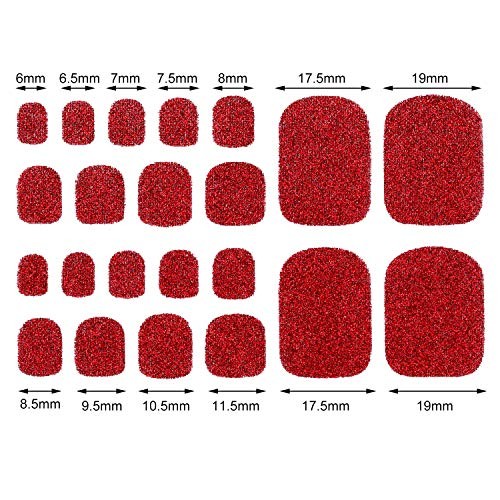 12 Sheets Glitter Toe Nail Wraps Self-Adhesive Toe Nail Polish Stickers Solid
