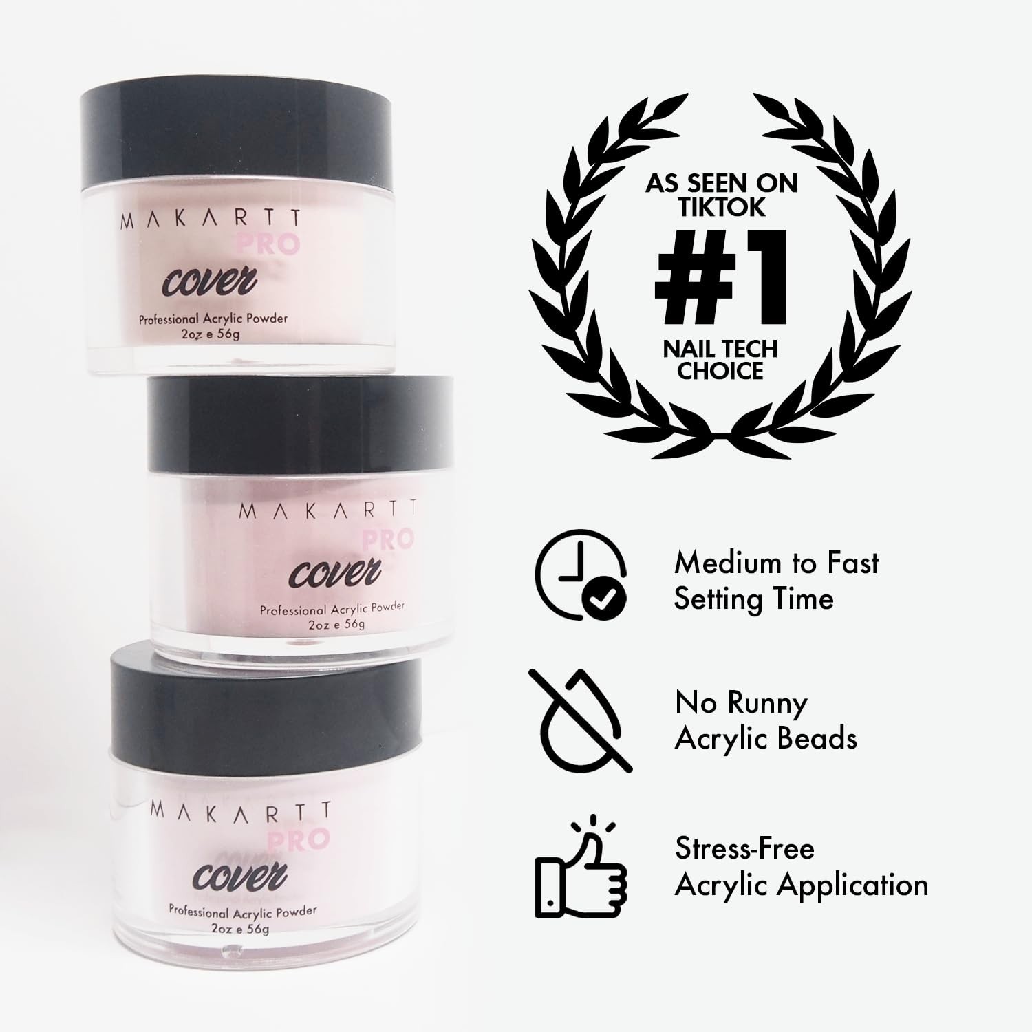 Long-Lasting Acrylic Powder Collection, 8 Colors