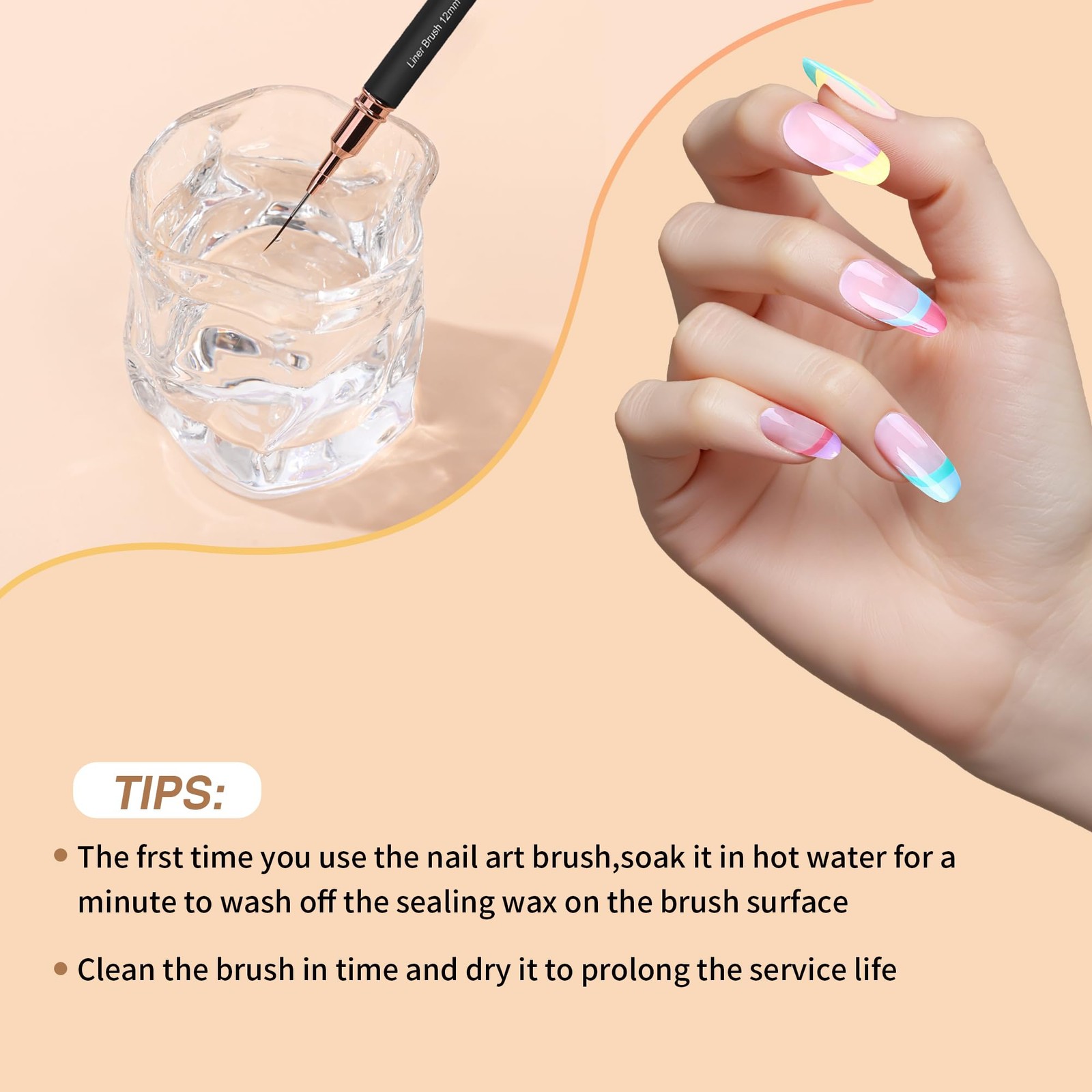 5 Pcs Nail Art Brushes Nail Art Liner Brushes Painting Art Drawing Tool