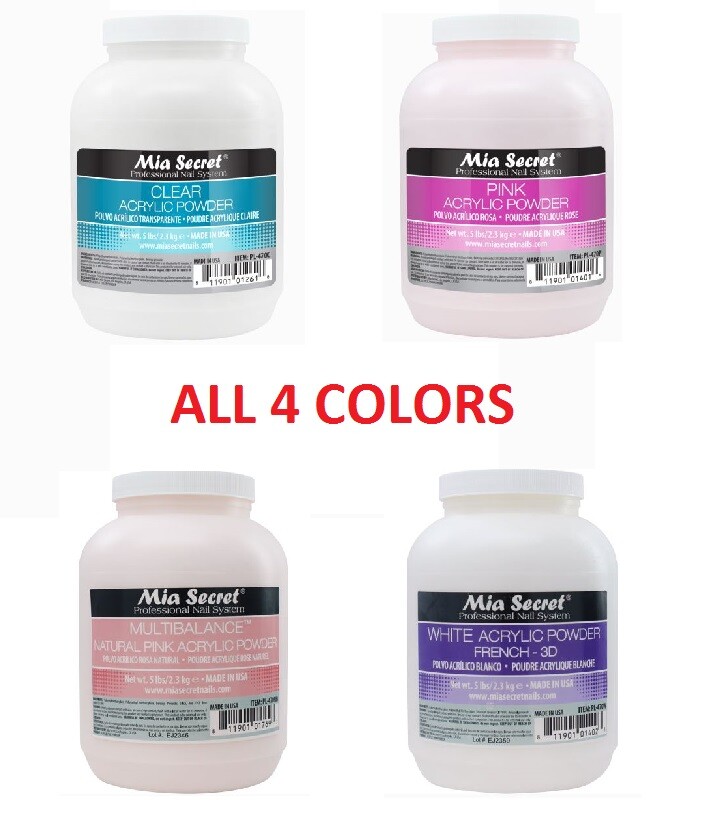 Mia Secret Professional Acrylic Nail Powder 5 lbs / 2.3kg – CHOOSE YOUR COLORS