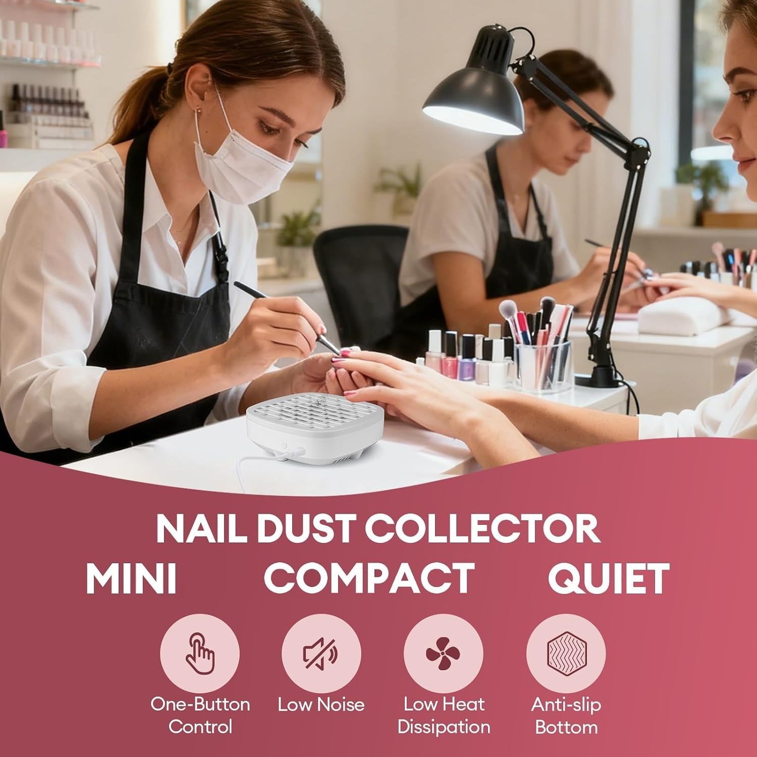 Efficient Nail Dust Collector – Corded Power, Gentle Noise, Easy Maintenance