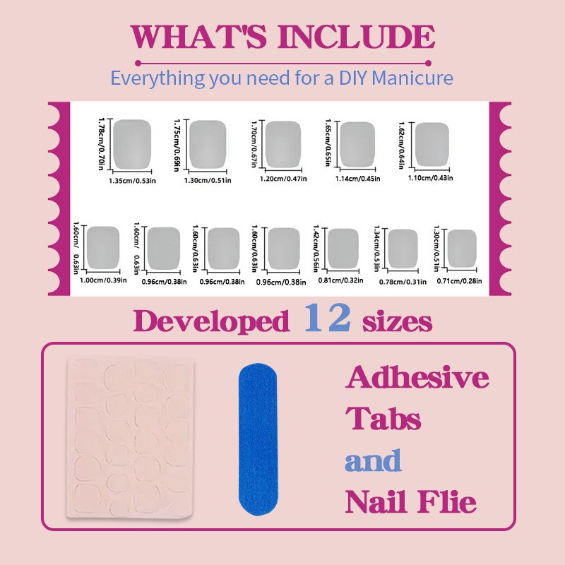 48pcs-Burnt Orange Press on Nails, Short Round Hand-Painted Flower False Nails