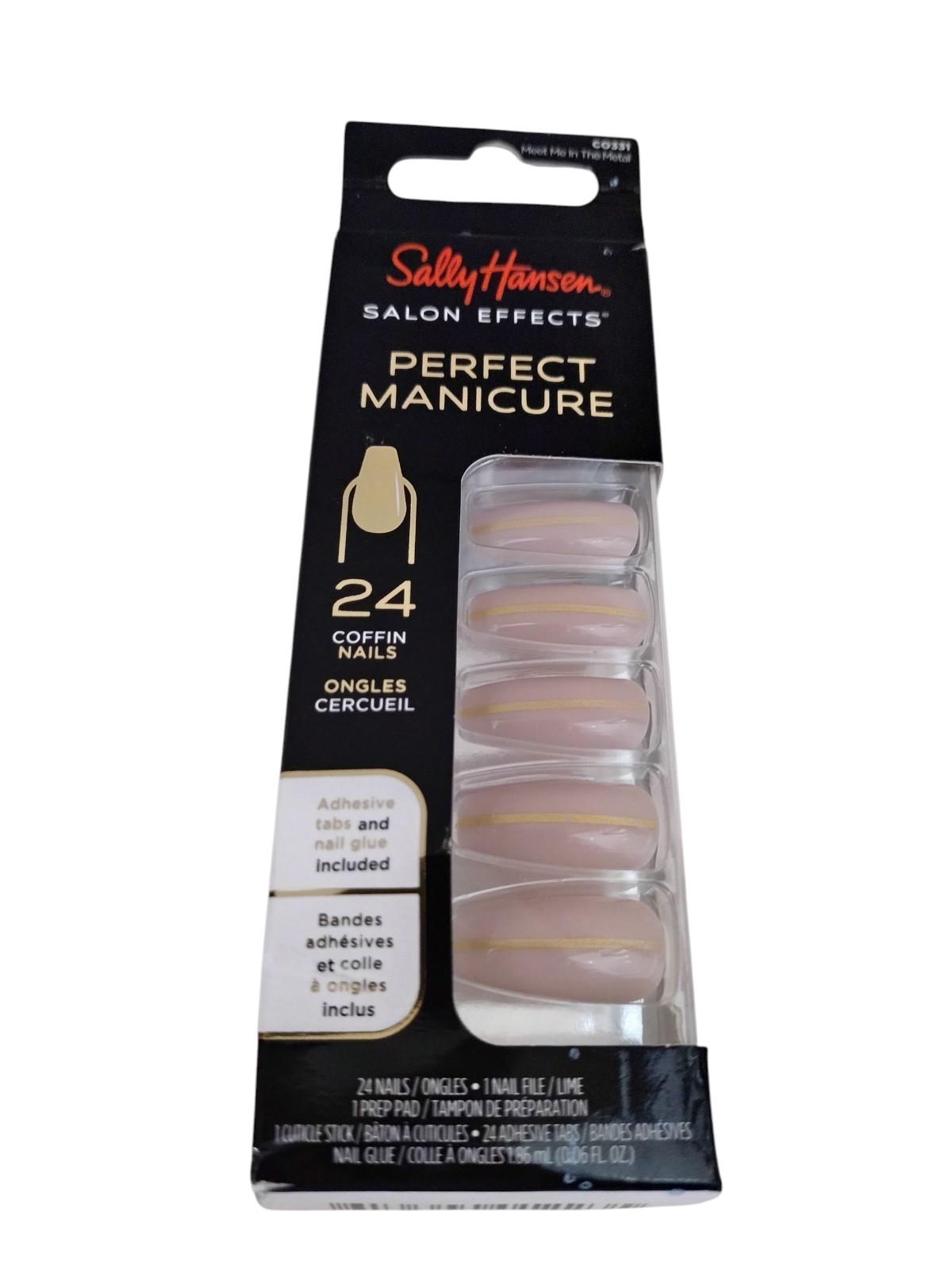 Sally Hansen SALON EFFECTS PERFECT MANICURE 24 COFFIN Nails MEET ME IN THE METAL