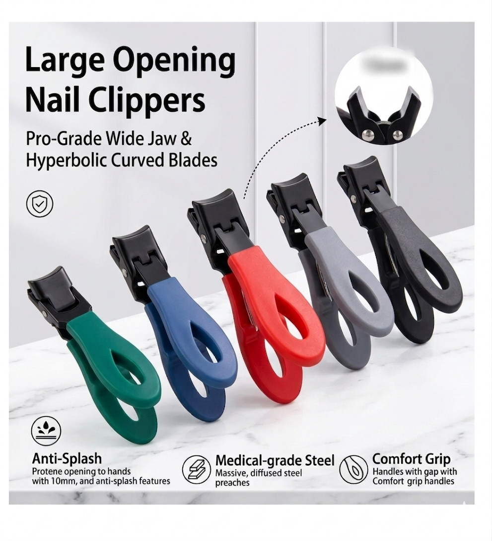 Heavy Duty Extra-Wide Jaw Nail Clippers -Anti-Splash Professional Grooming tool