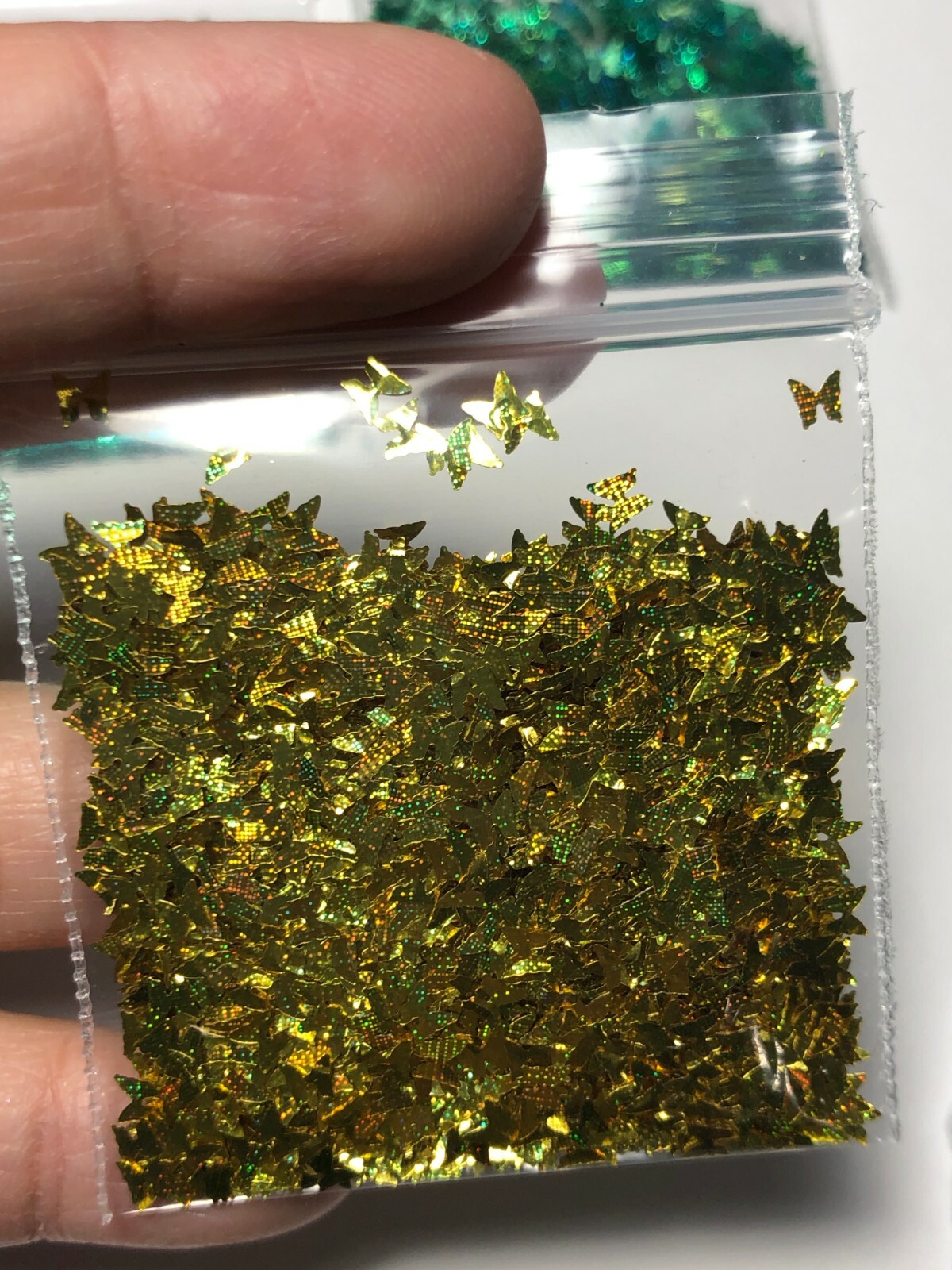 Solvent Resistant LASER BUTTERFLY shape Glitter U Choose Color Nail Art Face