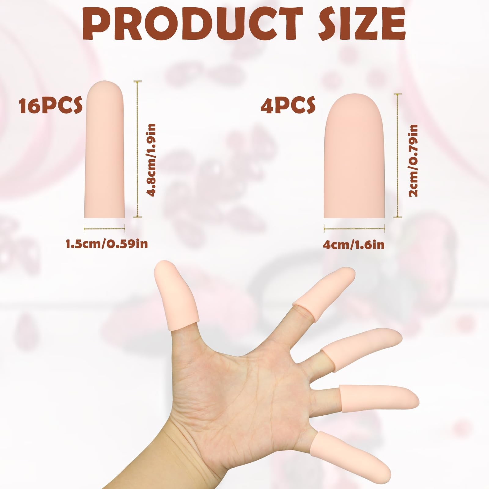 Protector de dedos de gel, fundas de silicona para las puntas de los dedos