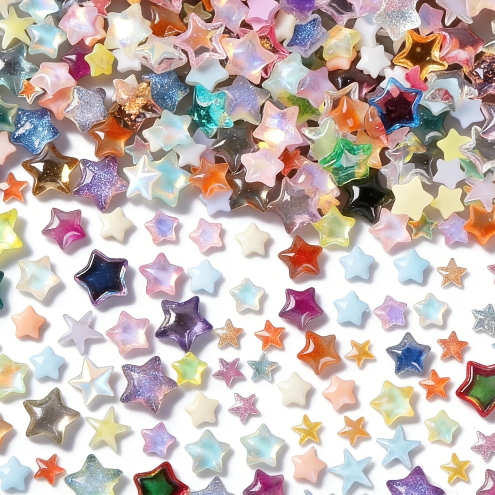 Tephrent Pink Resin Star Nail Rhinestones 250Pcs