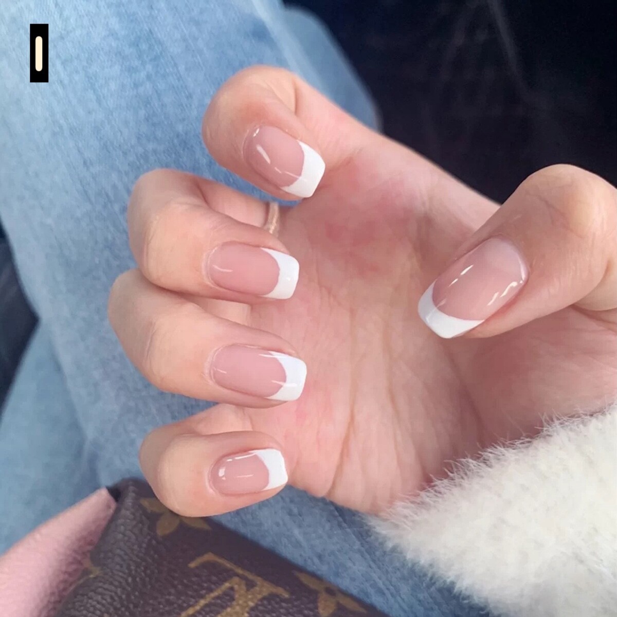 12 Boxes Flower Star French Tip Long/Mid/Short Square Press On Nails (Wholesale)