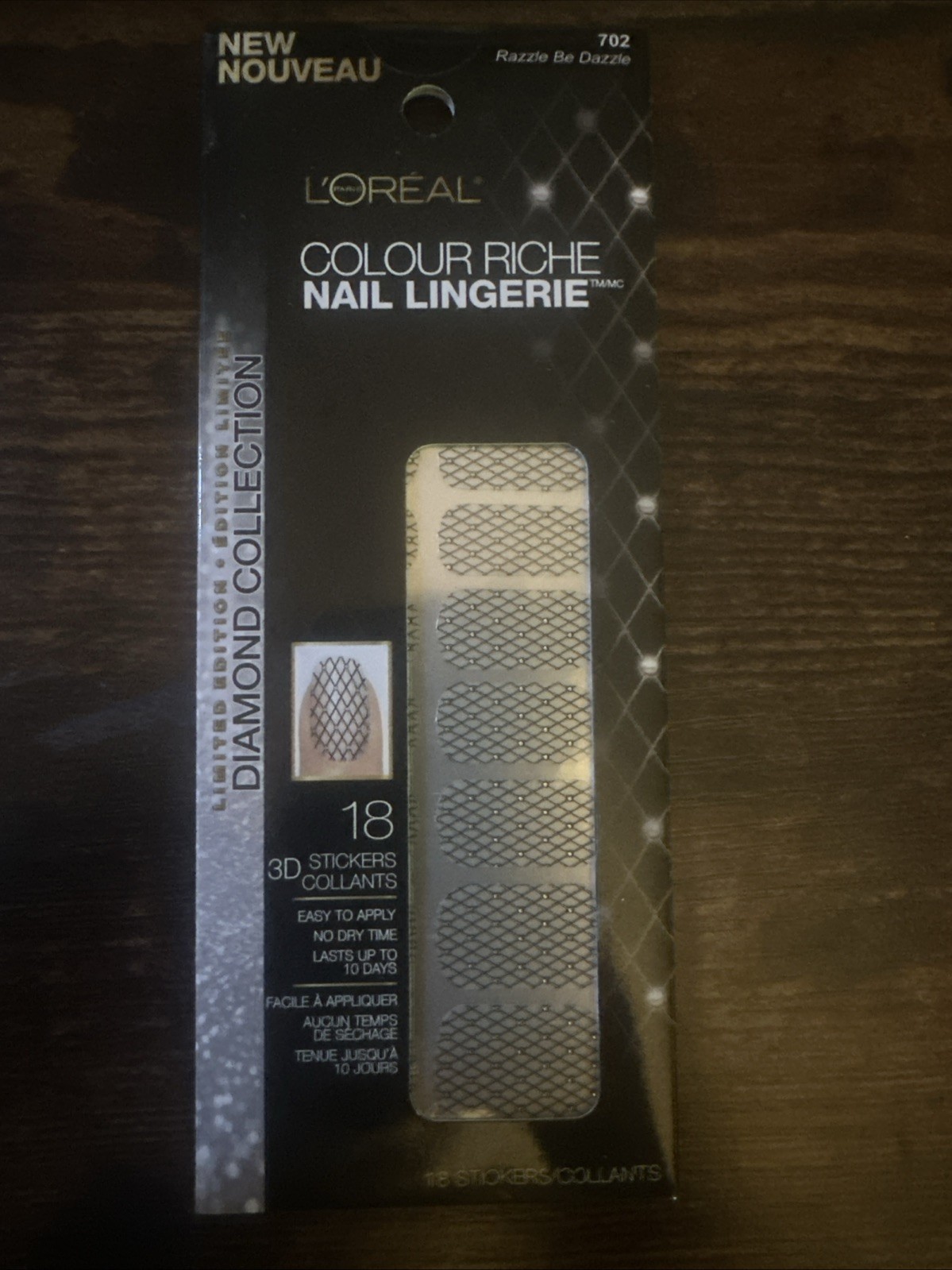 L’Oreal Colour Riche Diamond Nail Lingerie 702 *RAZZLE BE DAZZLE* Fishnet Glam