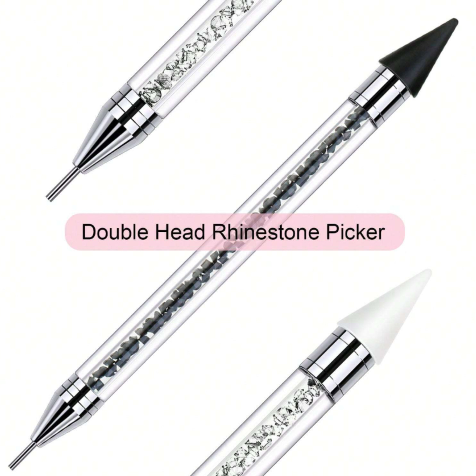 Double-Ended Rhinestone Dotting Pen Nail Art Wax Picker Crystal Stylus Tool DIY