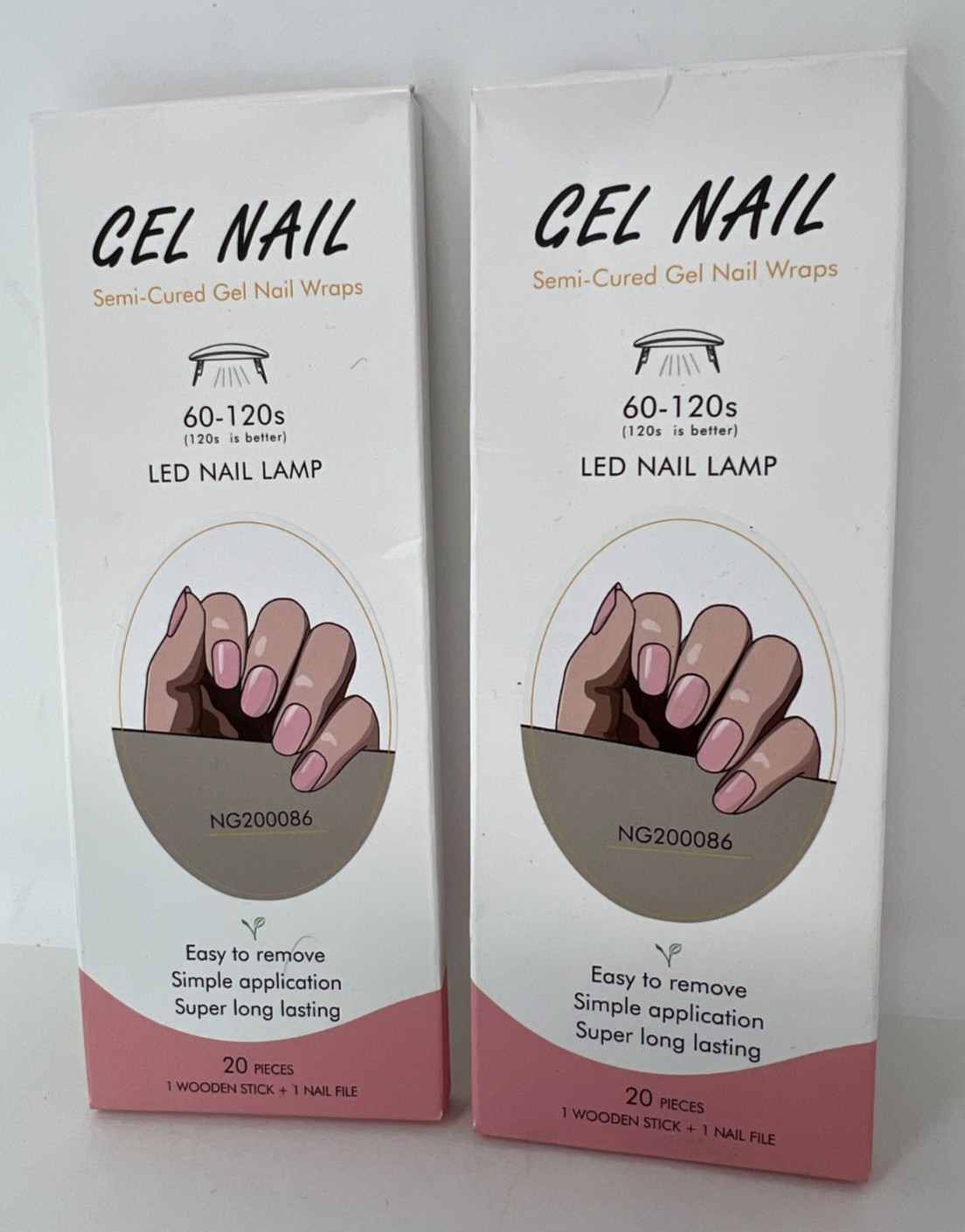 2 BOXES Semicured UV Gel Nail Sticker Kit NG200086
