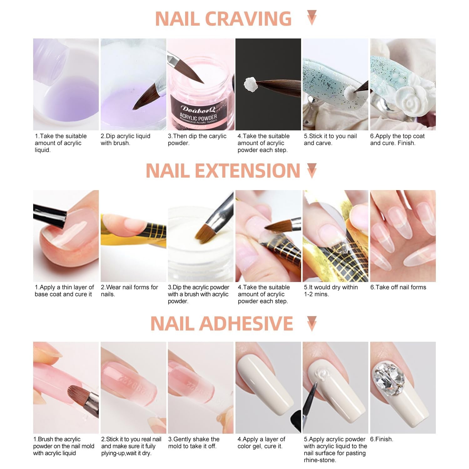 Professional Acrylic Nail Kit with UV Light