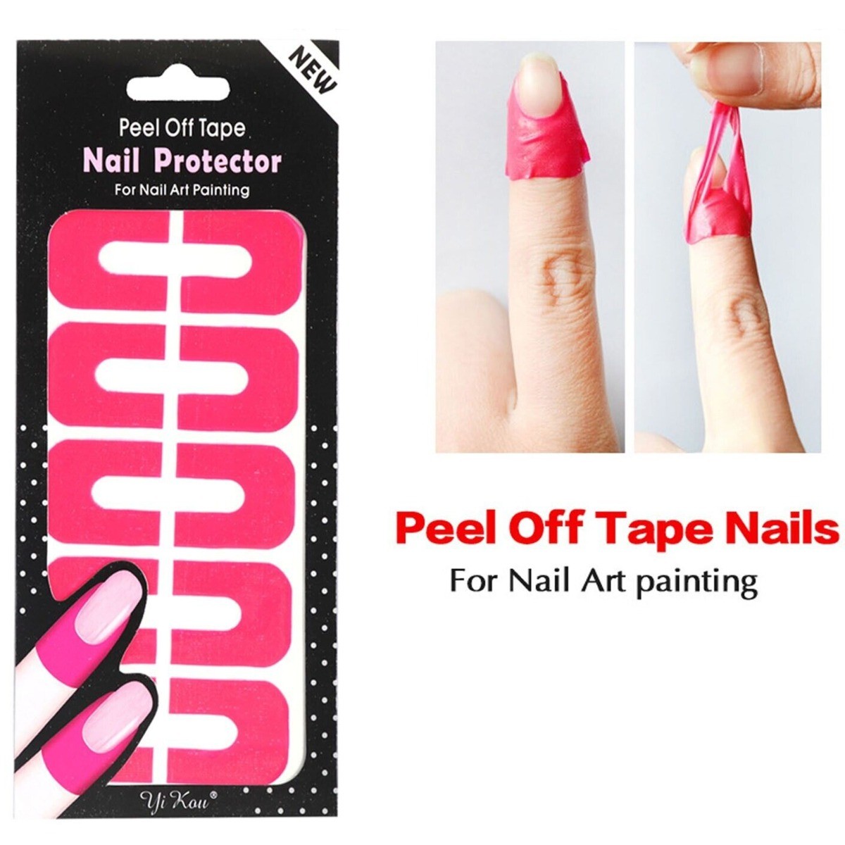 Nail Protector Peel Off Tape Pink, 1sheet Per