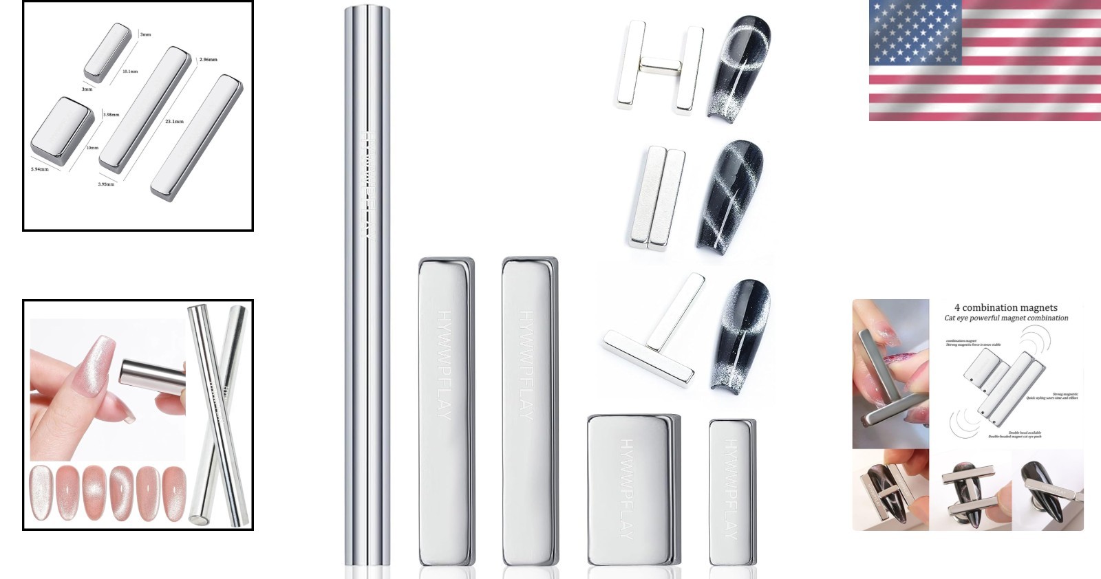 5-Piece Cat Eye Nail Magnet Set for Stunning DIY Nail Art – Quick & Easy Use