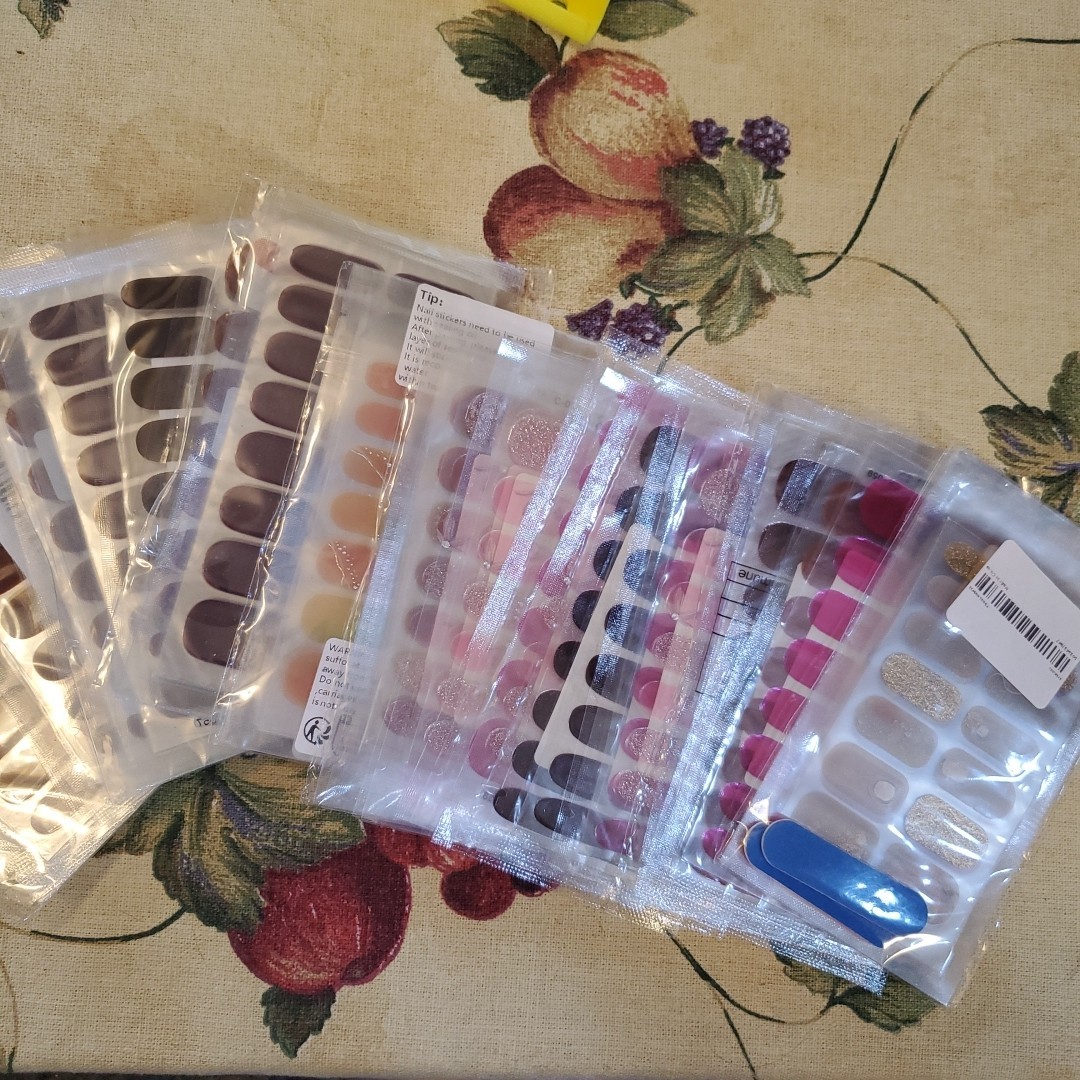 Full Size Finger Nail Wraps Lot Of 50 Sheets Polish Manicure Self Stick Decor 3D