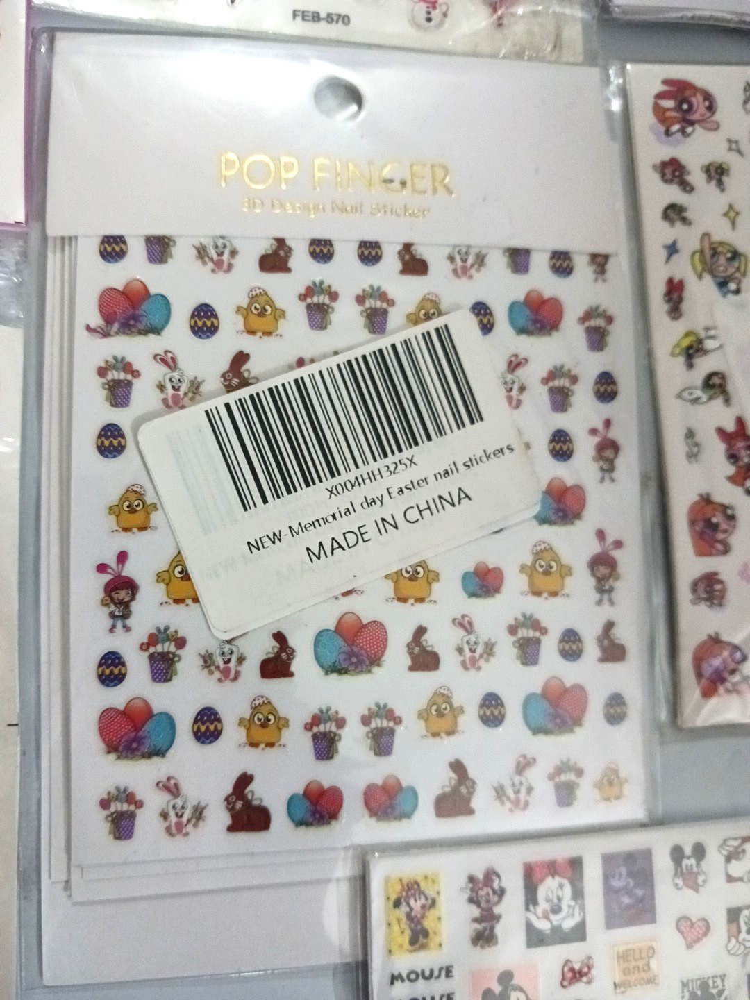 Nail Art Stickers. Large lot over 2000 decals. Mickey mouse, flowers, Christmas