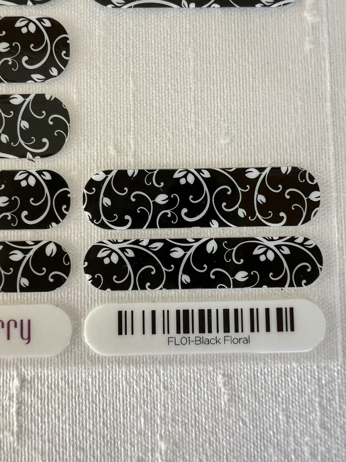 Jamberry Nail Wraps, Botanical Garden, Memory Lane, Black Floral, Silver Floral