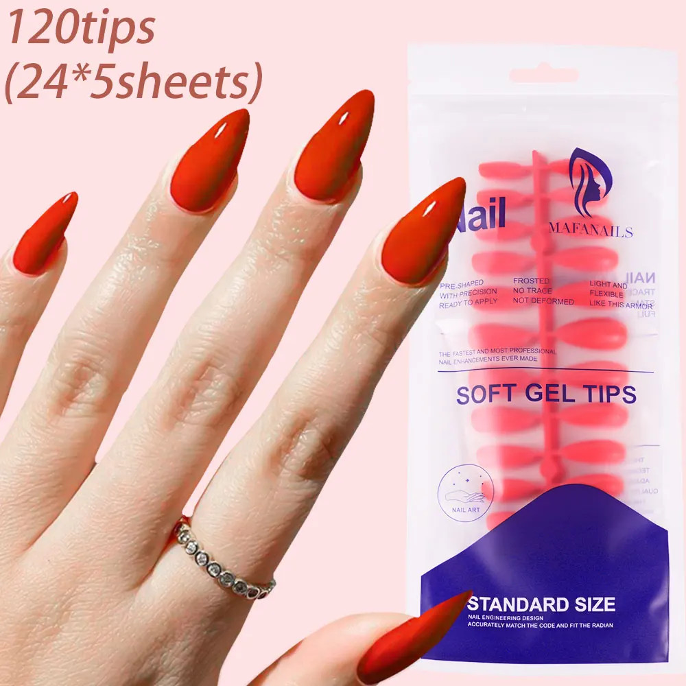 120Pcs Mixed Size Medium Long Square French Press on Nails Full Cover Wearable