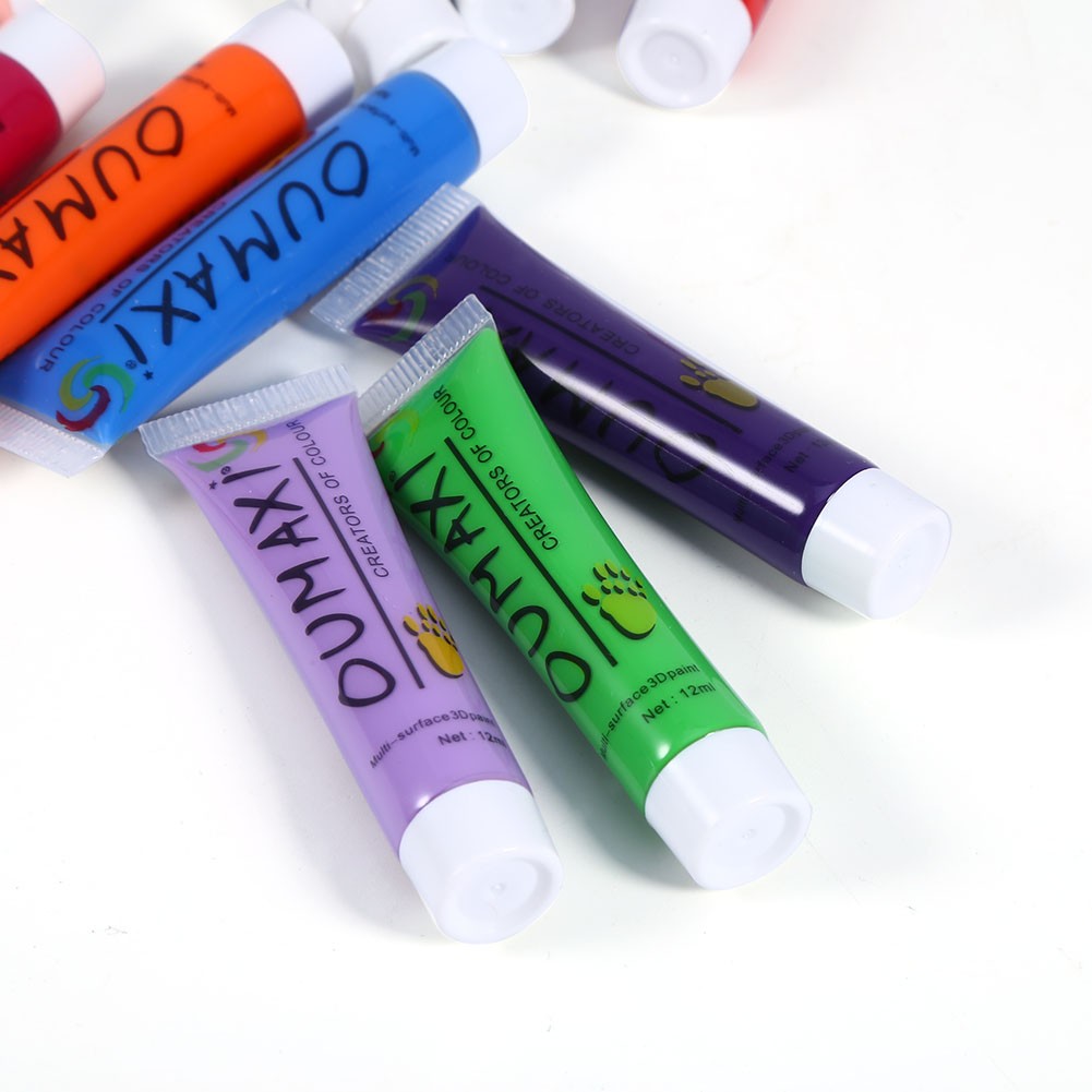 12 Colors Nail Art Acrylic Paint Waterproof Tube Set For DIY Decoration Popular