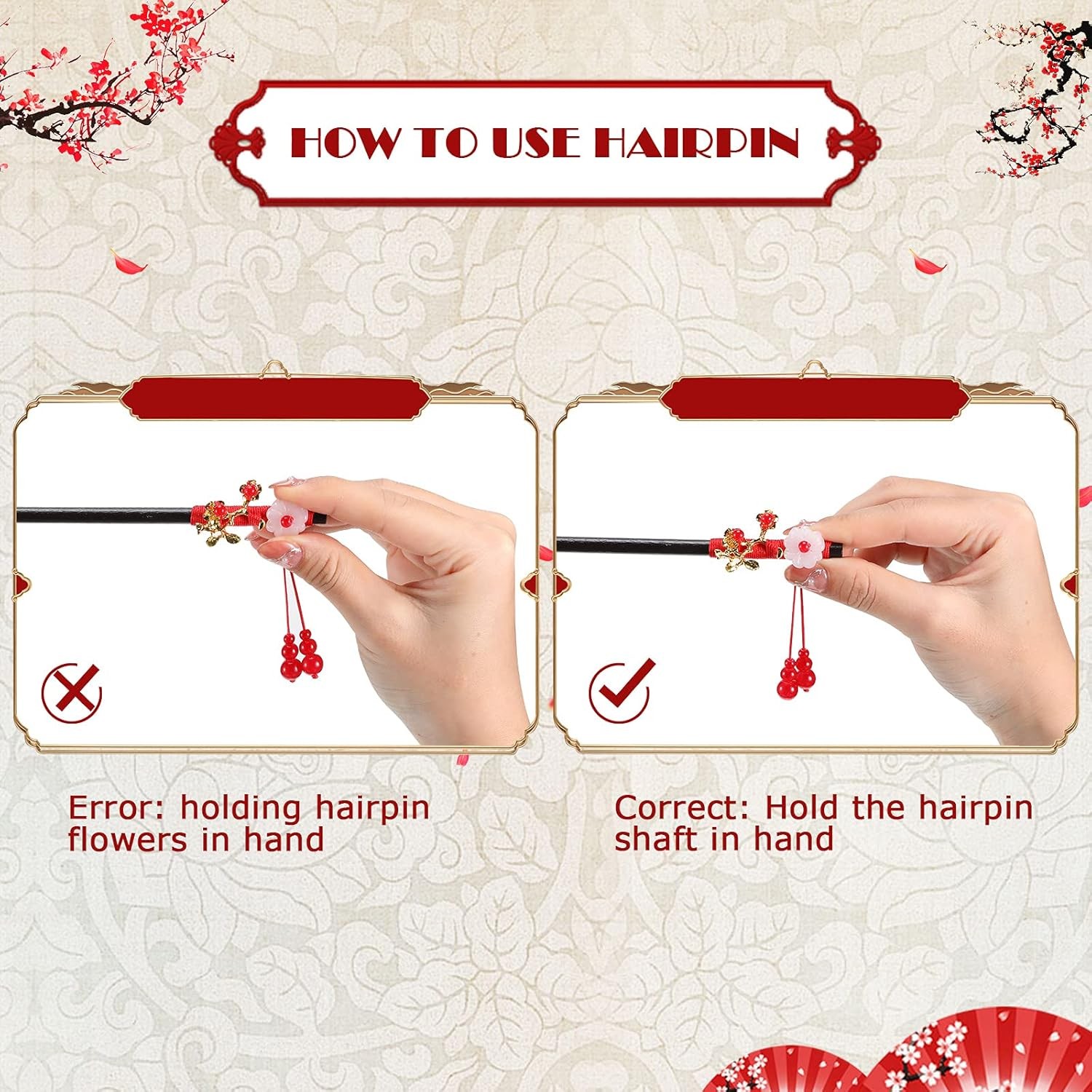 WILLBOND 6 Pcs Hair Sticks for Women Wooden Chinese Multicolor