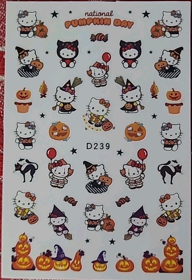Hello Kitty Spooky Halloween, Fun Nail Art Stickers
