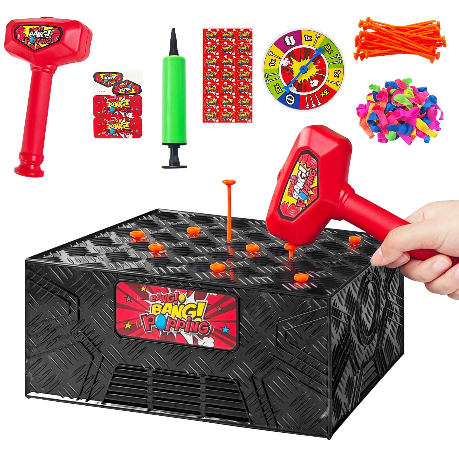 Zddaoole Balloon Pop Game,Blast Box Board Games Explosion Popping Red