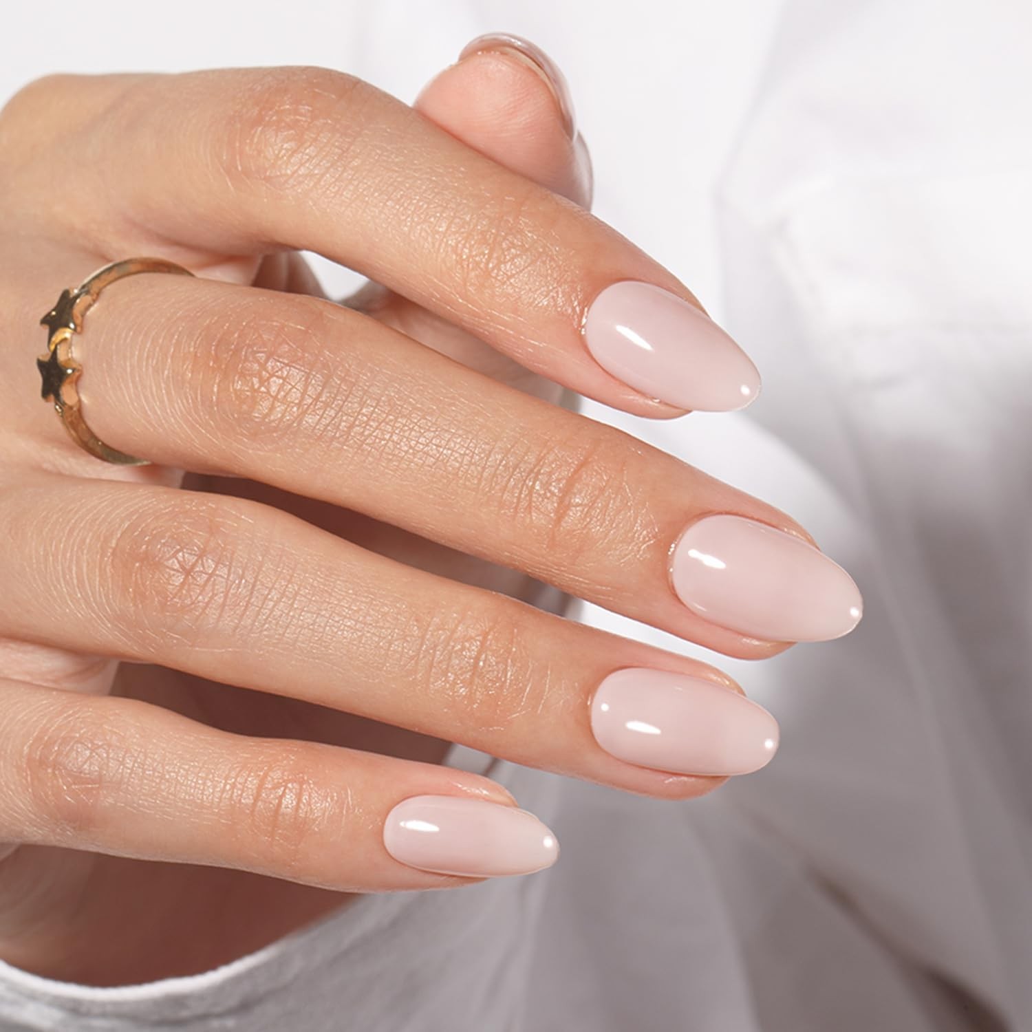 Light Pink Press On Nails Short Oval – Acrylic Press on Nails Short Almond, S…