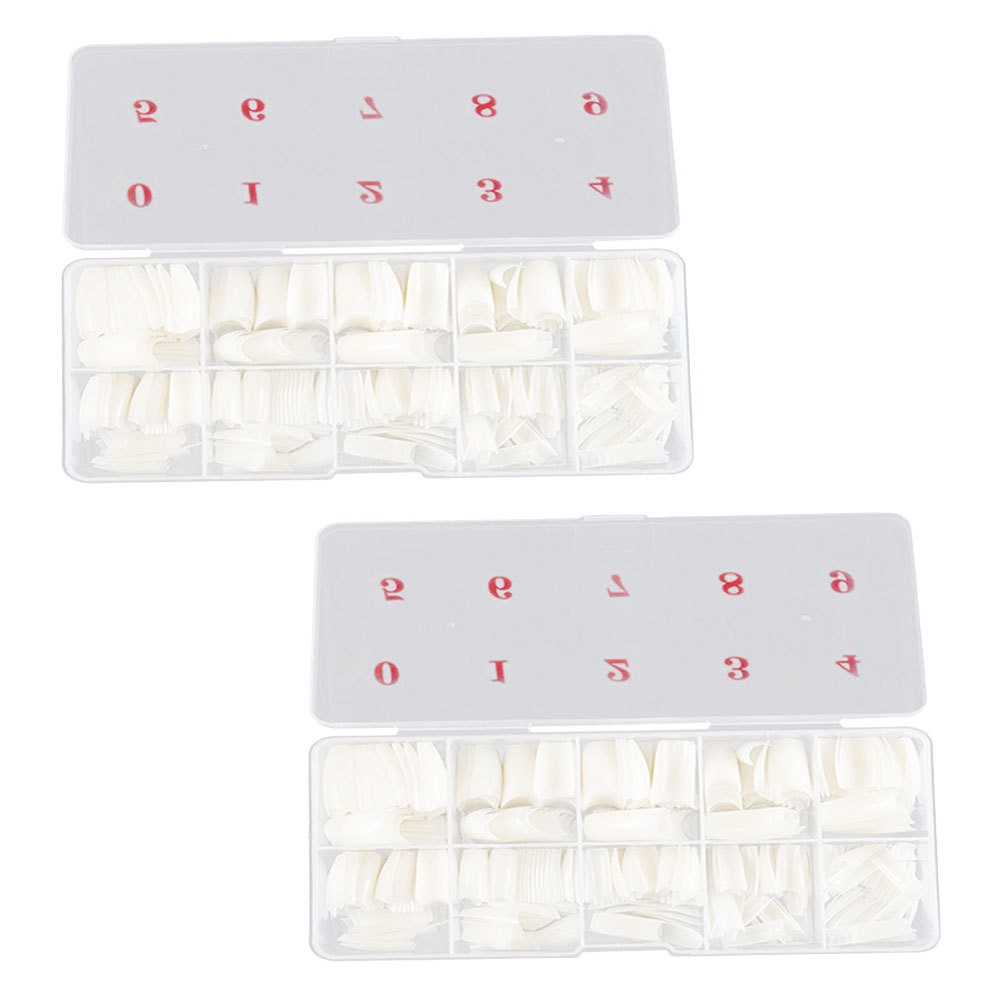 1000Pcs Reusable ABS Artificial Nail Tips Coffin Shape for Creative DIY
