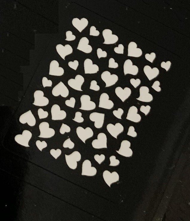 Butterfly, Fire, Flame, Heart Chain, Scattered Hearts Stencils for Nails,