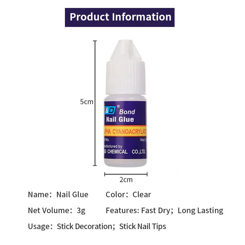 Super Strong Nail Bond Glue Acrylic Tips and Rhinestone Professional