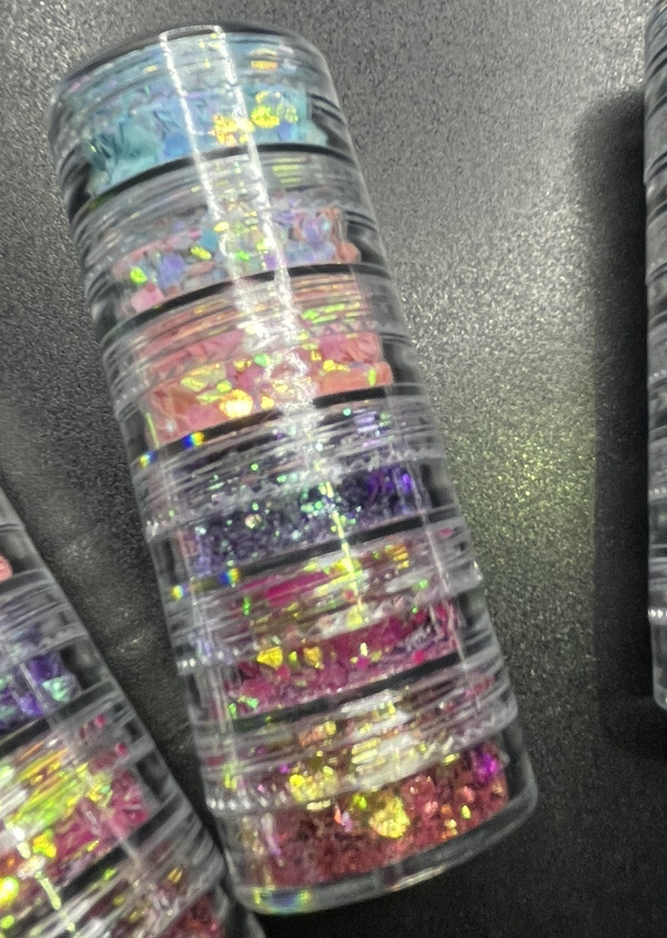 Nail Art Decoration Glitter Iridescent Sequins Laser Foils Flakes Nail Tips