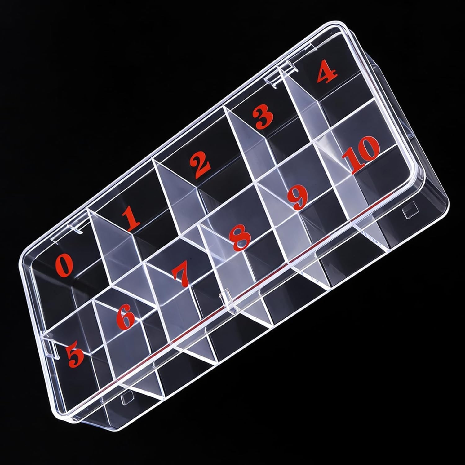 Clear 11 Compartment Nail Art Tip Organizer – Durable & Stylish Storage Case