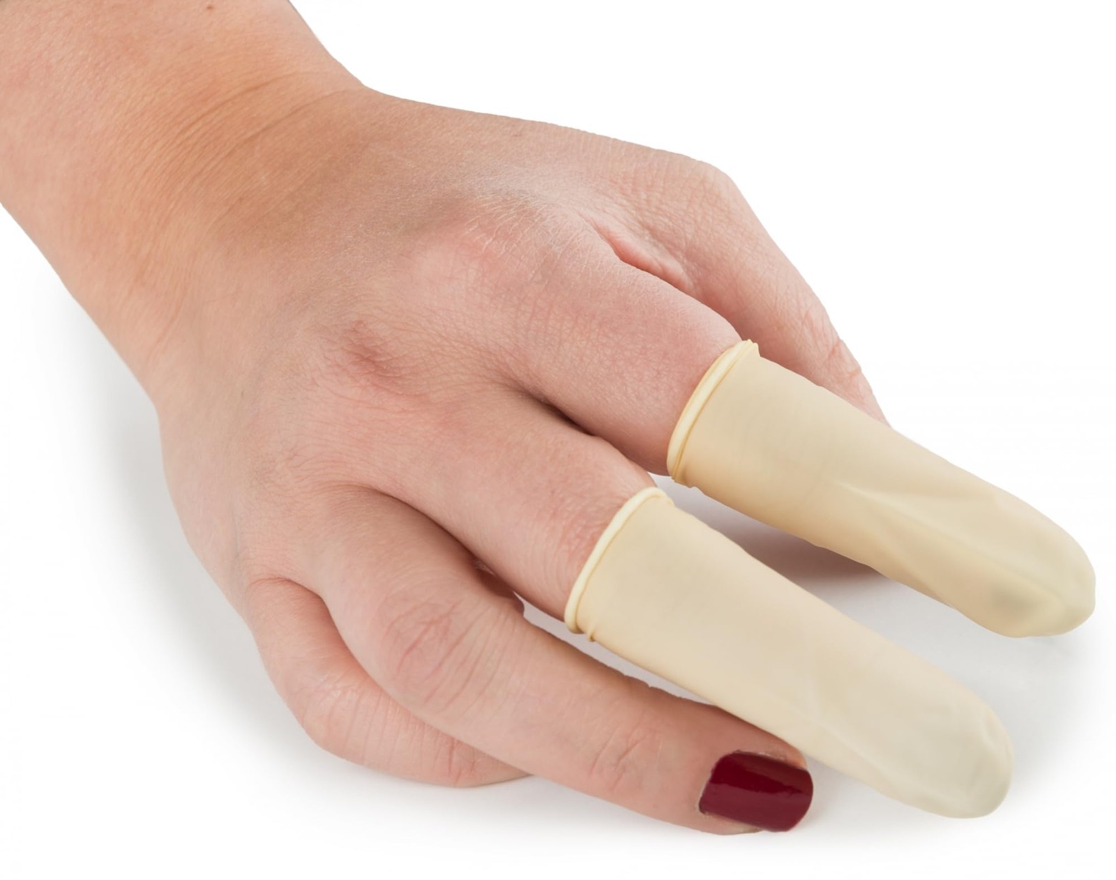 Pack of 1 3908 L Grafco Latex Finger Cots Large 144 count Disposable Rolled