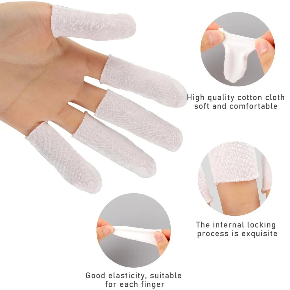 100 Pieces Cotton Finger Cots,Cloth Finger Cots Finger Toe Sleeves Fingertips