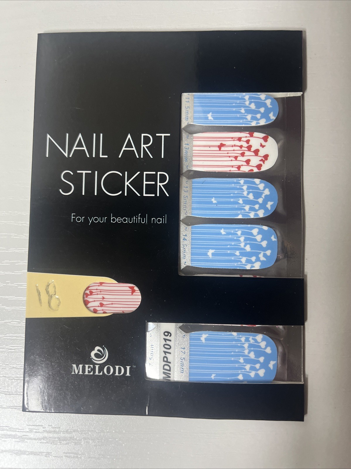 NAIL ART STICKER 14 Piece Set 30MM Long Baby Blue And Pink Butterfly