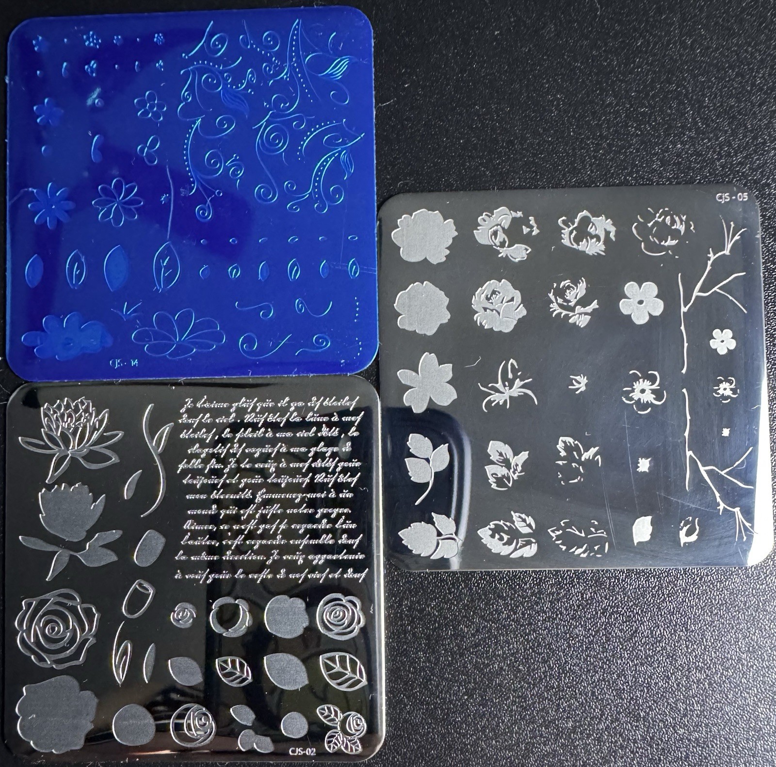 Clear Jelly Stamper CJS-02 05 14 Flower Silver Metal Nail Stamping Plates